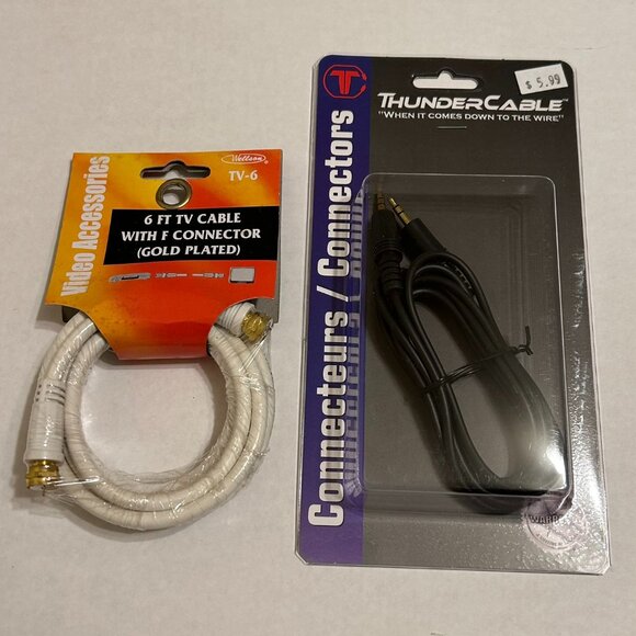 Unopened Set of Two Connector Cables-One for TV and One for Stereo - Picture 1 of 7
